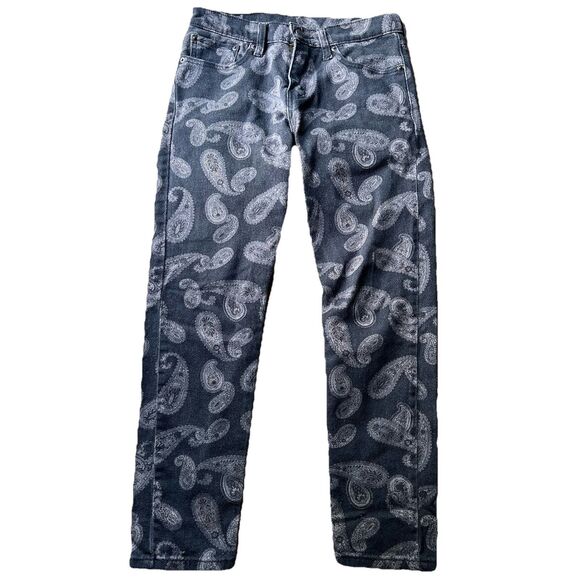Levi's Other - Levi's 512 Slim Taper Black Paisley Print Denim Jeans Stretch Men's 28x30